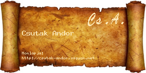 Csutak Andor névjegykártya